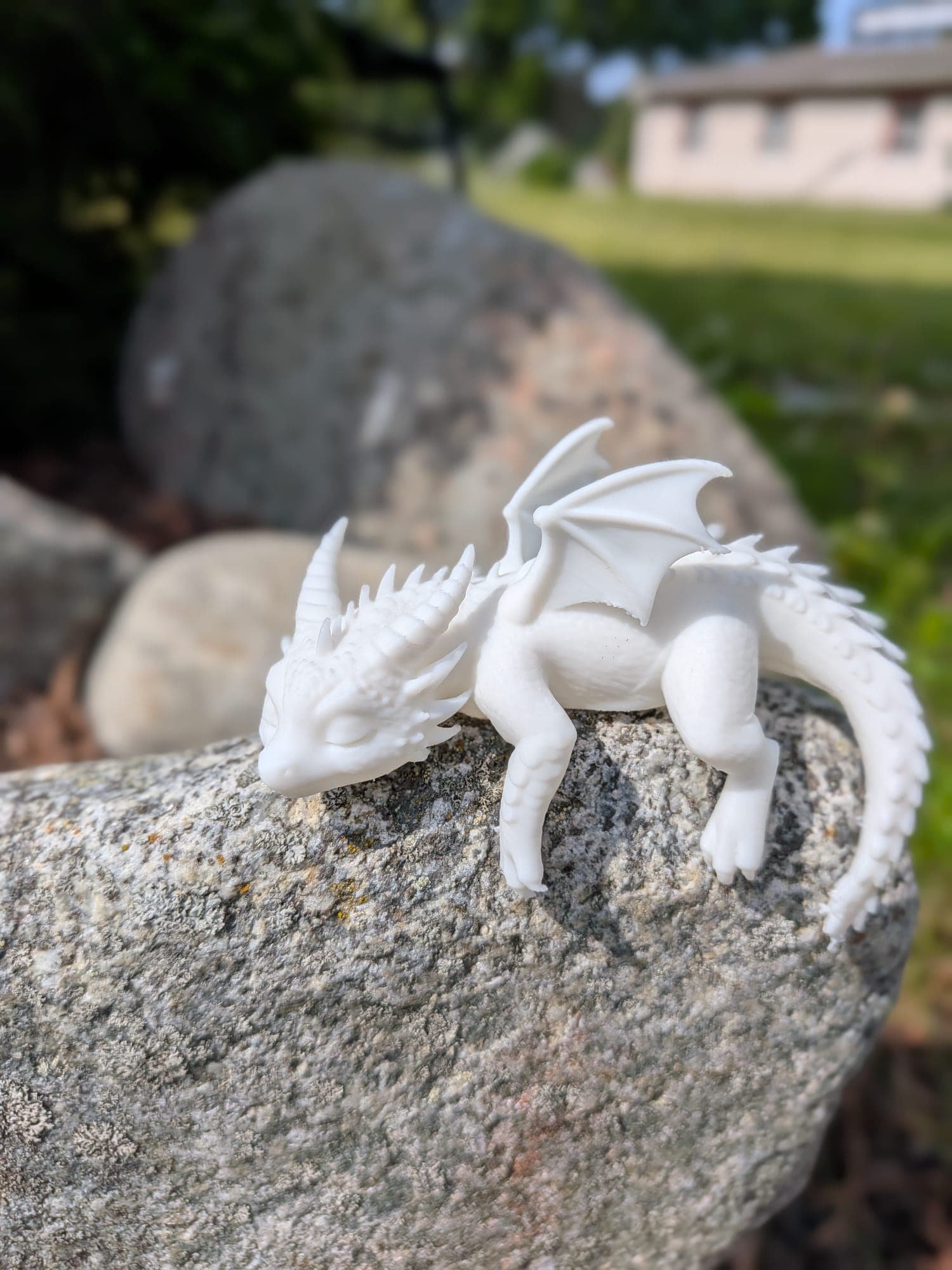 The dragon figure on a stone